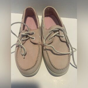 Sperry Girls Pink Leather Boat Shoes Size 4